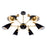 CWI Rolin 12 Light Down Chandelier, Matte Black/Satin Gold