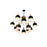 CWI Corna 12 Light Down Chandelier, Matte Black/Satin Gold