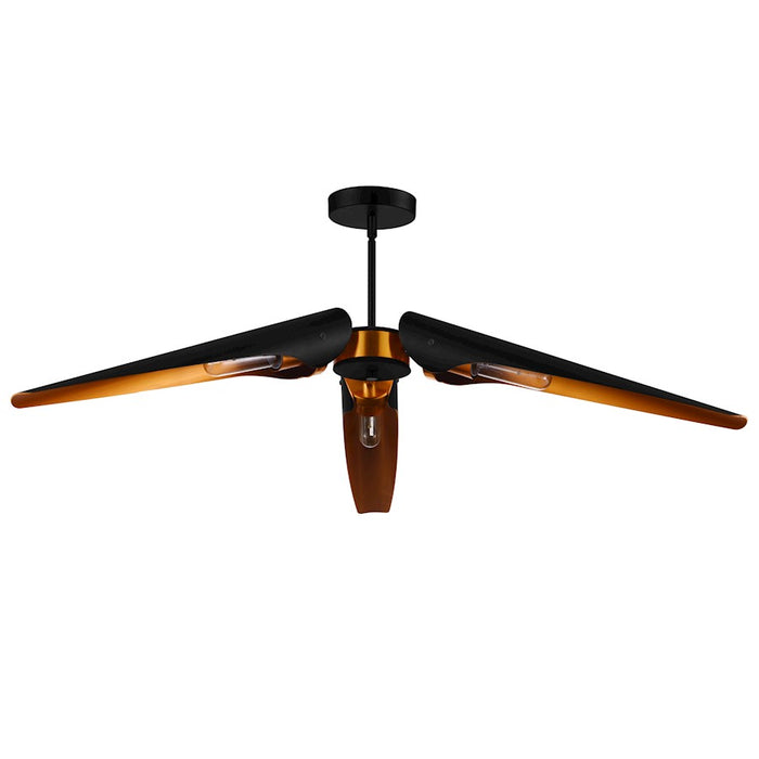 CWI Lighting Amar 3 Light Chandelier, Matte Black