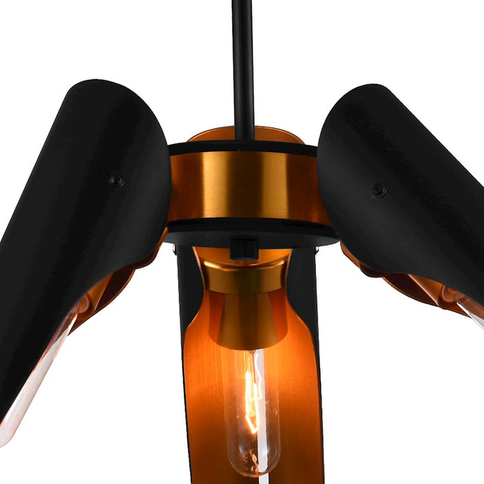 CWI Lighting Amar 3 Light Chandelier, Matte Black