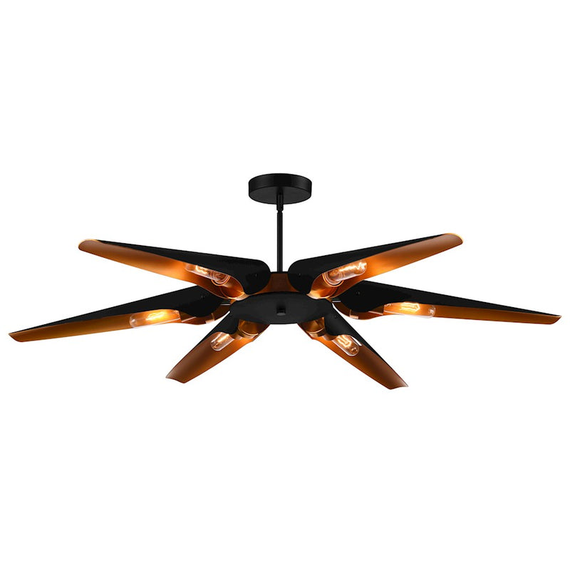 CWI Lighting Amar 6 Light Chandelier, Matte Black