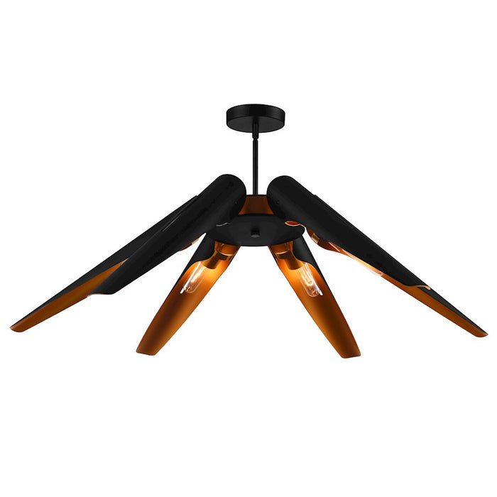 CWI Lighting Amar 6 Light Chandelier, Matte Black