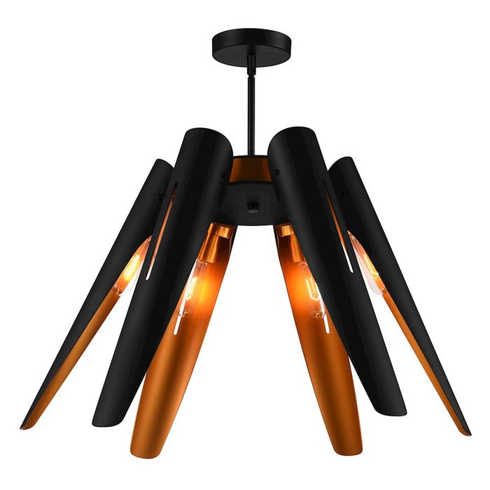 CWI Lighting Amar 6 Light Chandelier, Matte Black