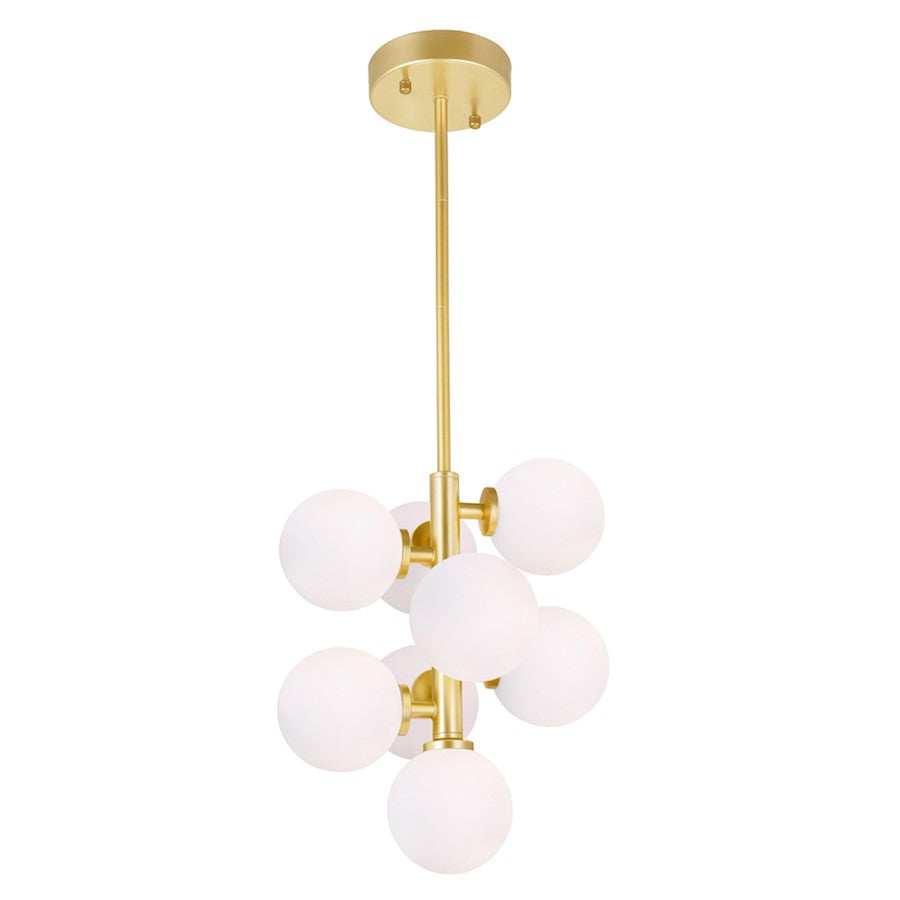 CWI Lighting Arya 8 Light Pendant, Satin Gold - 1020P12-8-602