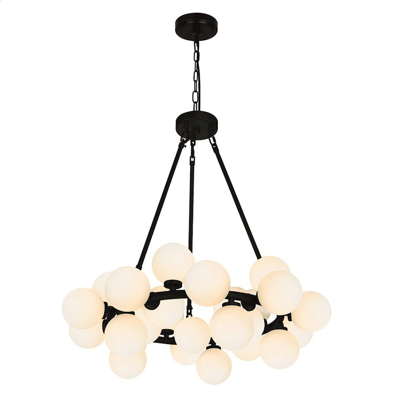 CWI Lighting Arya 25 Light Chandelier, Black