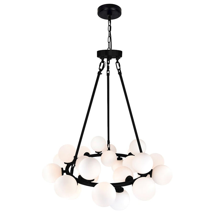 CWI Lighting Arya 25 Light Chandelier, Black