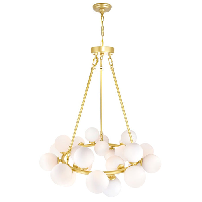 CWI Lighting Arya 25 Light Chandelier, Satin Gold