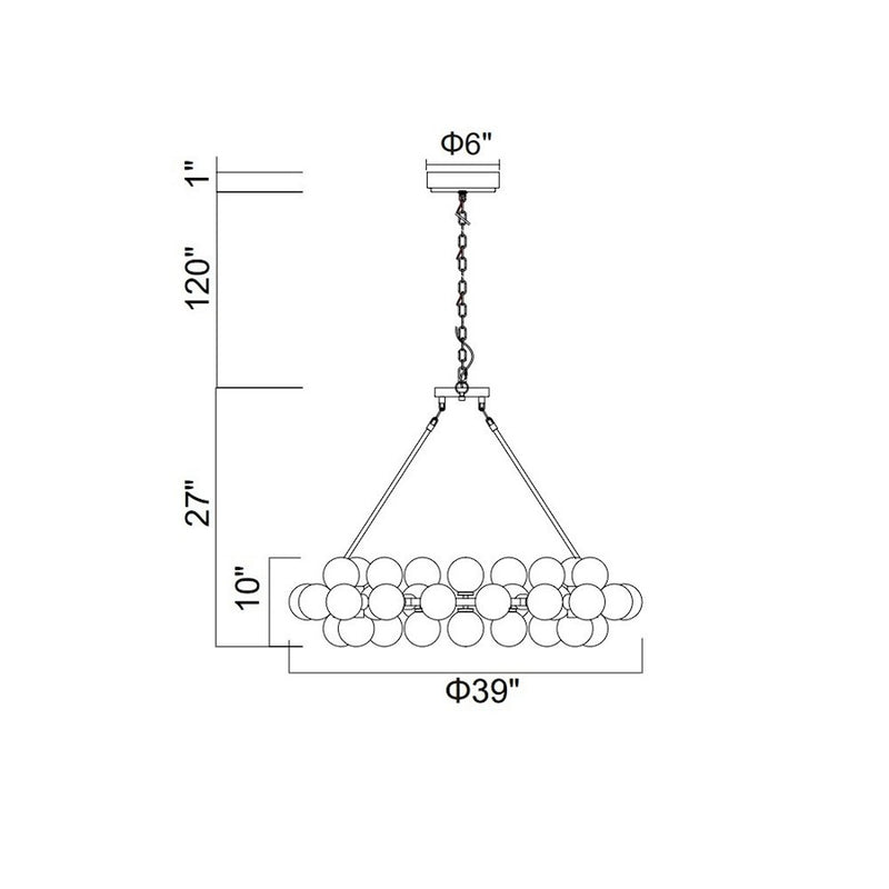 CWI Lighting Arya 45 Light Chandelier, Black