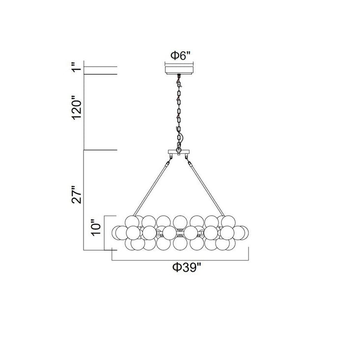CWI Lighting Arya 45 Light Chandelier, Black