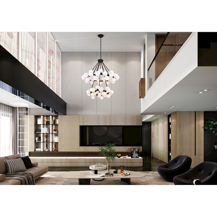 CWI Lighting Arya 70 Light Chandelier, Black