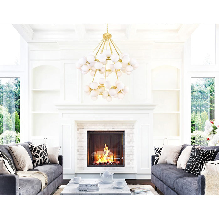 CWI Lighting Arya 70 Light Chandelier, Satin Gold