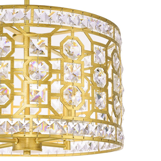 CWI Lighting Belinda 4 Light Drum Shade Chandelier, Champagne
