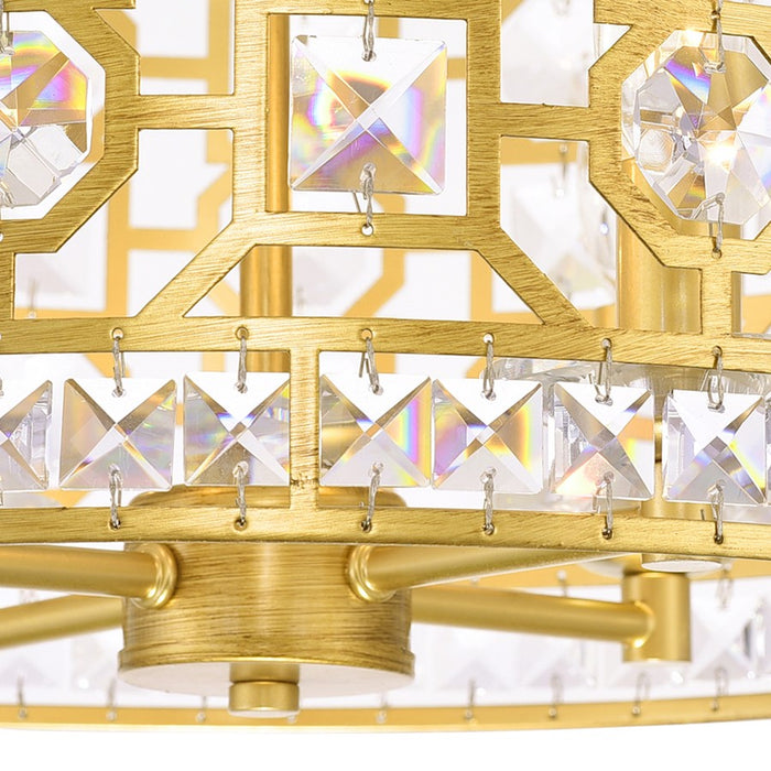 CWI Lighting Belinda 4 Light Drum Shade Chandelier, Champagne