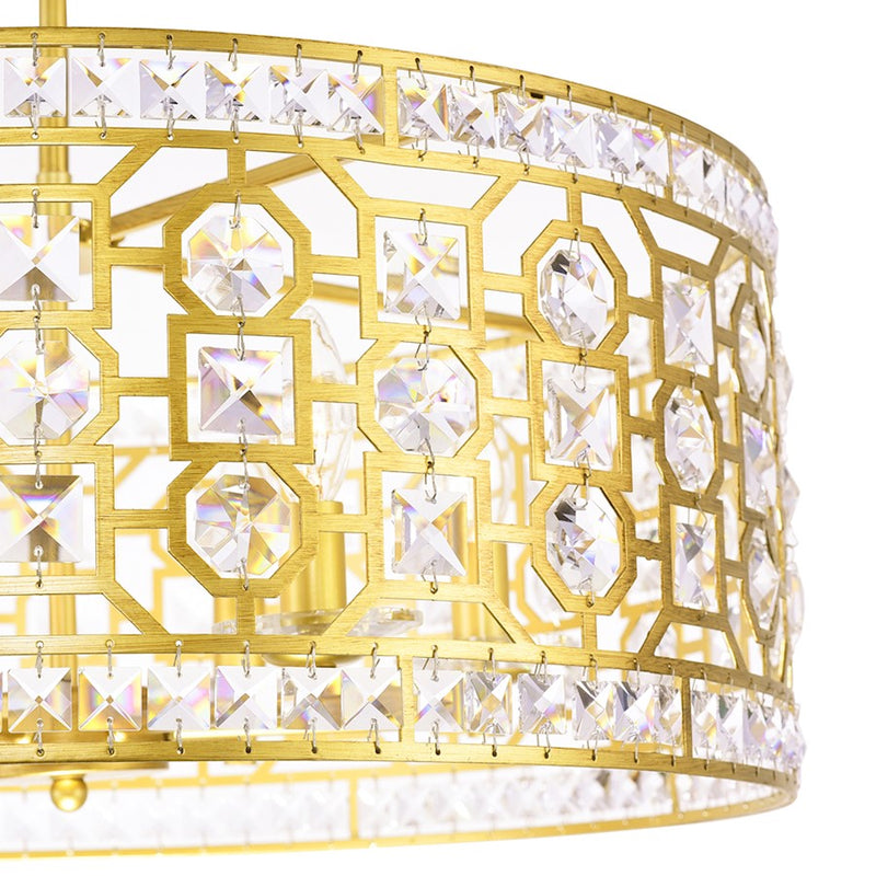 CWI Lighting Belinda 6 Light Drum Shade Chandelier, Champagne