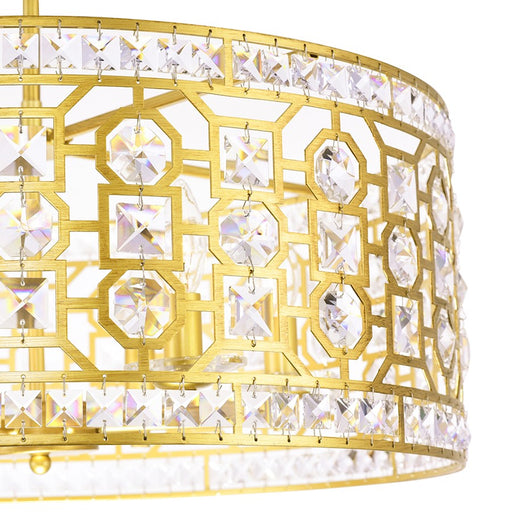 CWI Lighting Belinda 6 Light Drum Shade Chandelier, Champagne