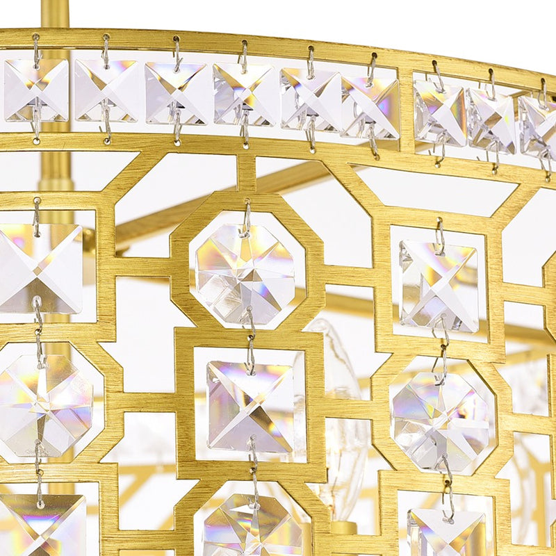 CWI Lighting Belinda 6 Light Drum Shade Chandelier, Champagne