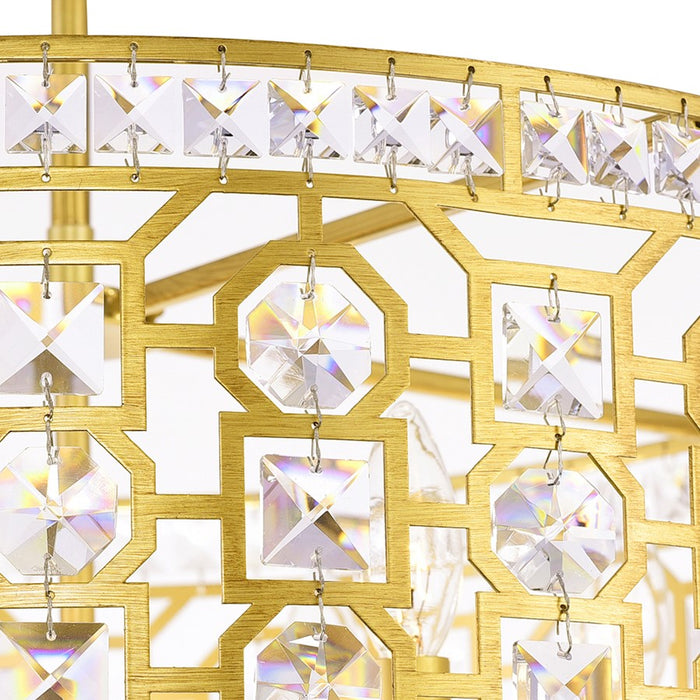 CWI Lighting Belinda 6 Light Drum Shade Chandelier, Champagne