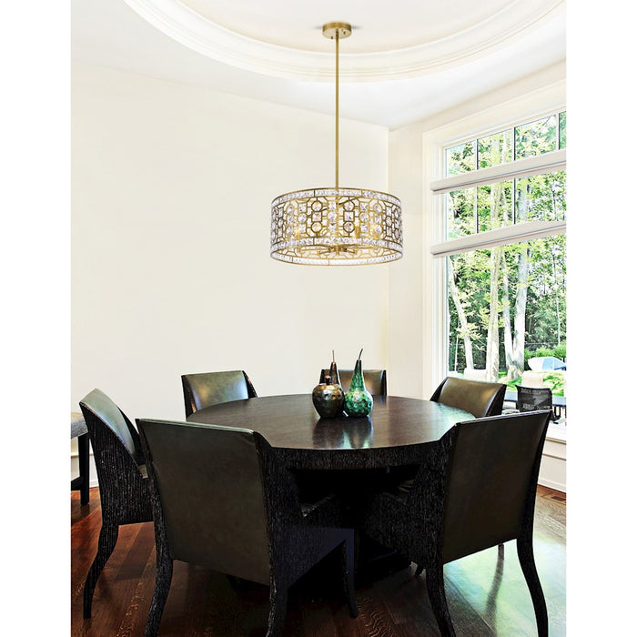 CWI Lighting Belinda 6 Light Drum Shade Chandelier, Champagne
