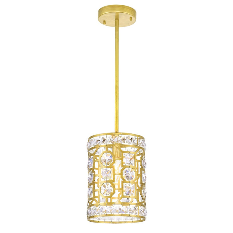 CWI Lighting Belinda 1 Light Drum Shade Mini Pendant, Champagne