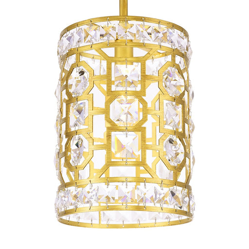 CWI Lighting Belinda 1 Light Drum Shade Mini Pendant, Champagne