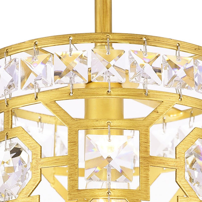 CWI Lighting Belinda 1 Light Drum Shade Mini Pendant, Champagne