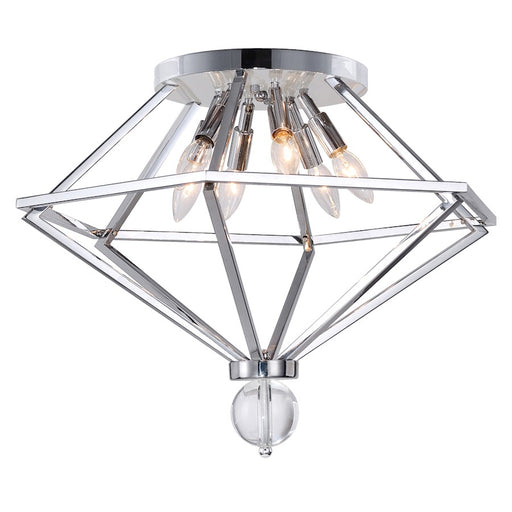 CWI Lighting Calista 6 Light Flush Mount, Chrome - 1027C23-6-601