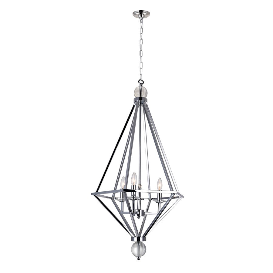 CWI Lighting Calista 2 Light Up Chandelier, Chrome - 1027P20-3-601