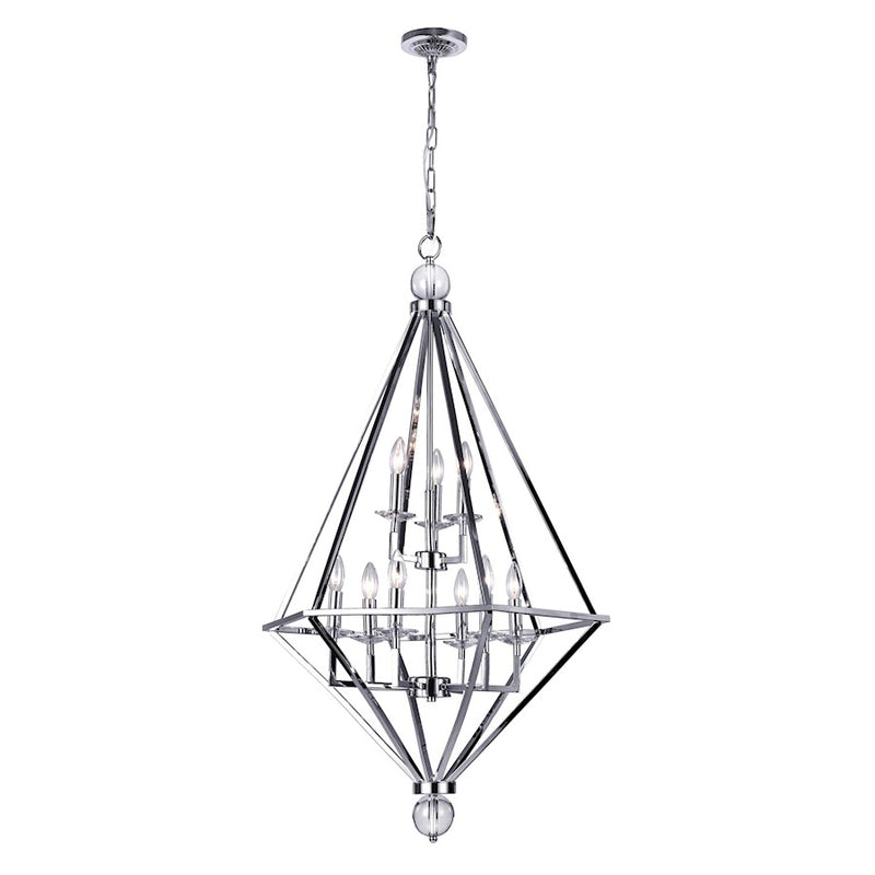 CWI Lighting Calista 9 Light Up Chandelier, Chrome