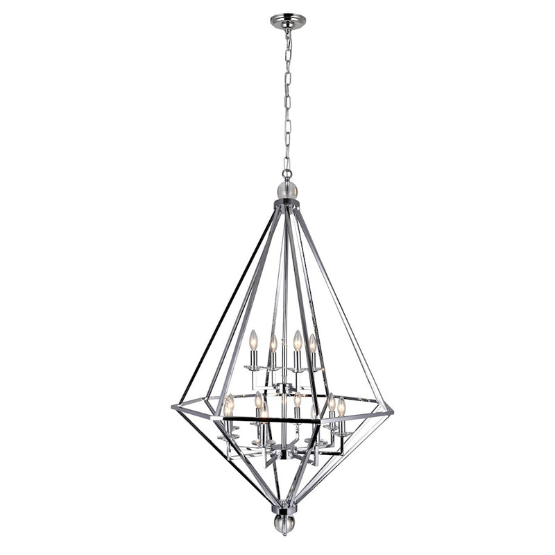 CWI Lighting Calista 12 Light Up Chandelier, Chrome