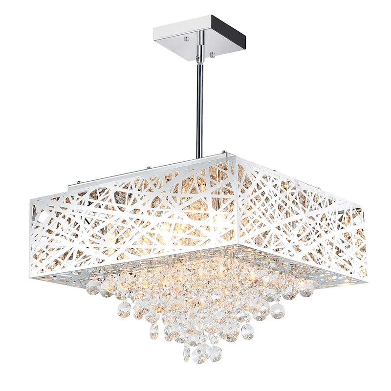 CWI Lighting Eternity 9 Light Drum Shade Chandelier, Chrome