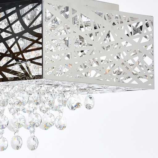 CWI Lighting Eternity 9 Light Drum Shade Chandelier, Chrome