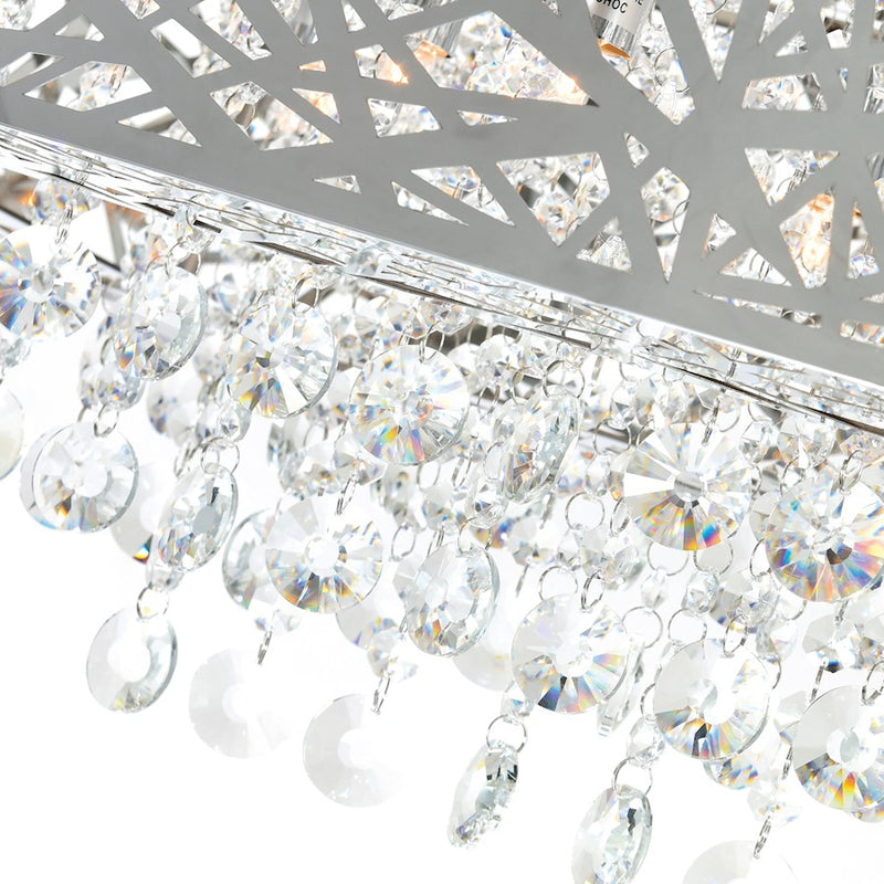 CWI Lighting Eternity 9 Light Drum Shade Chandelier, Chrome
