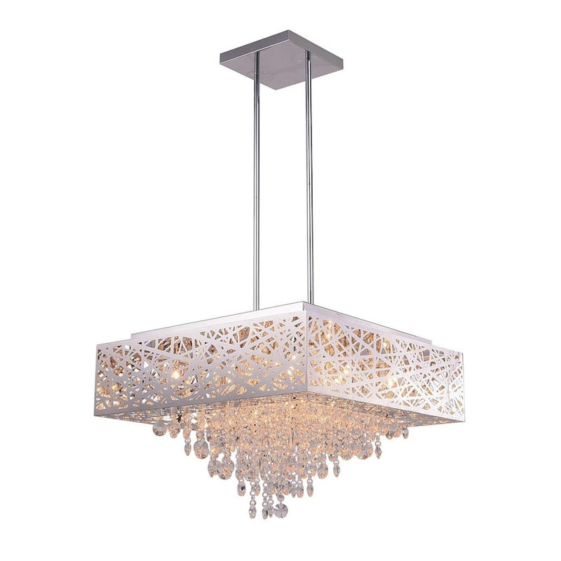 CWI Lighting Eternity 12 Light Drum Shade Chandelier, Chrome
