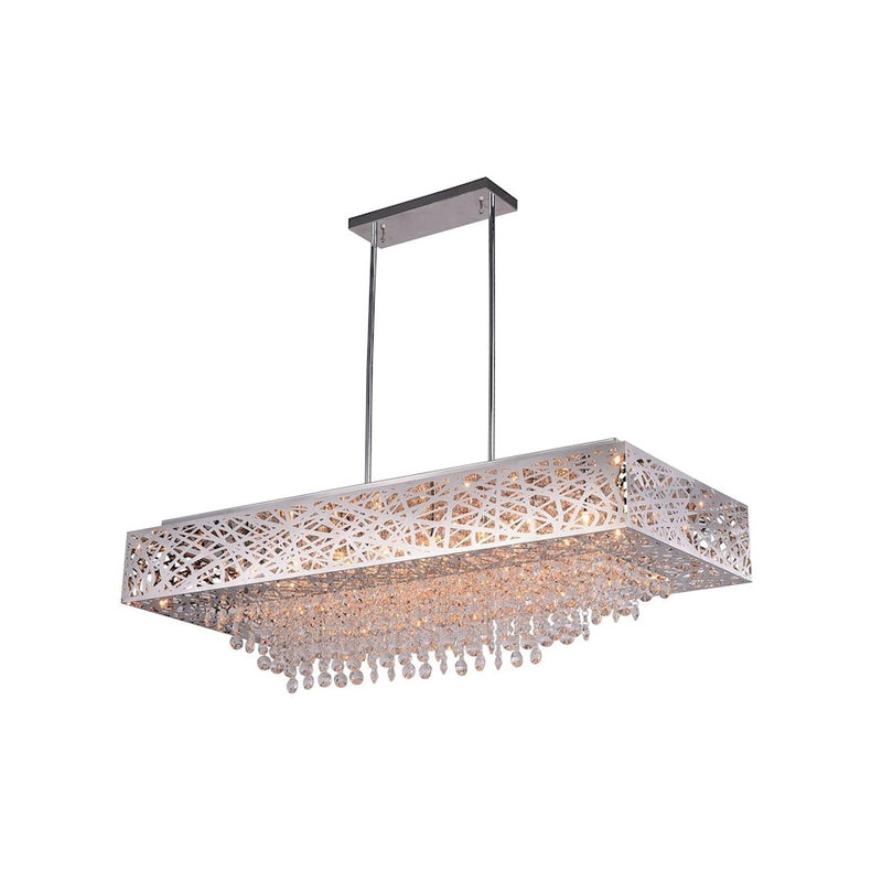 CWI Eternity 14 Light Drum Shade Chandelier, Chrome