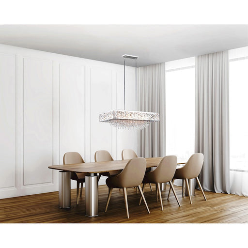 CWI Eternity 14 Light Drum Shade Chandelier, Chrome