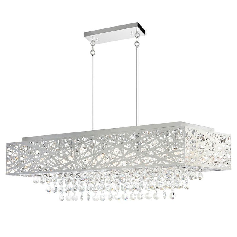 CWI Eternity 16 Light Drum Shade Chandelier, Chrome