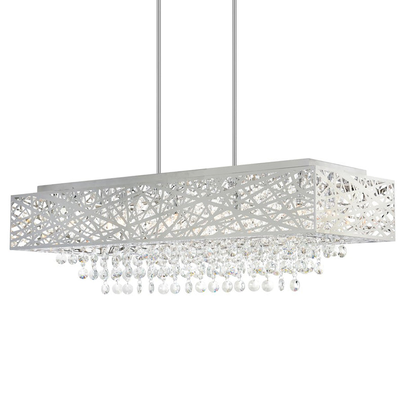 CWI Eternity 16 Light Drum Shade Chandelier, Chrome
