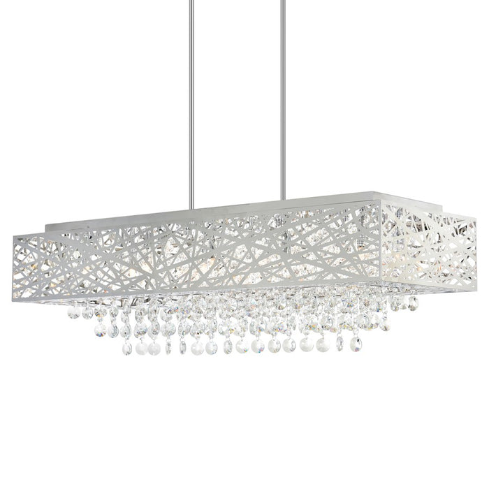 CWI Eternity 16 Light Drum Shade Chandelier, Chrome
