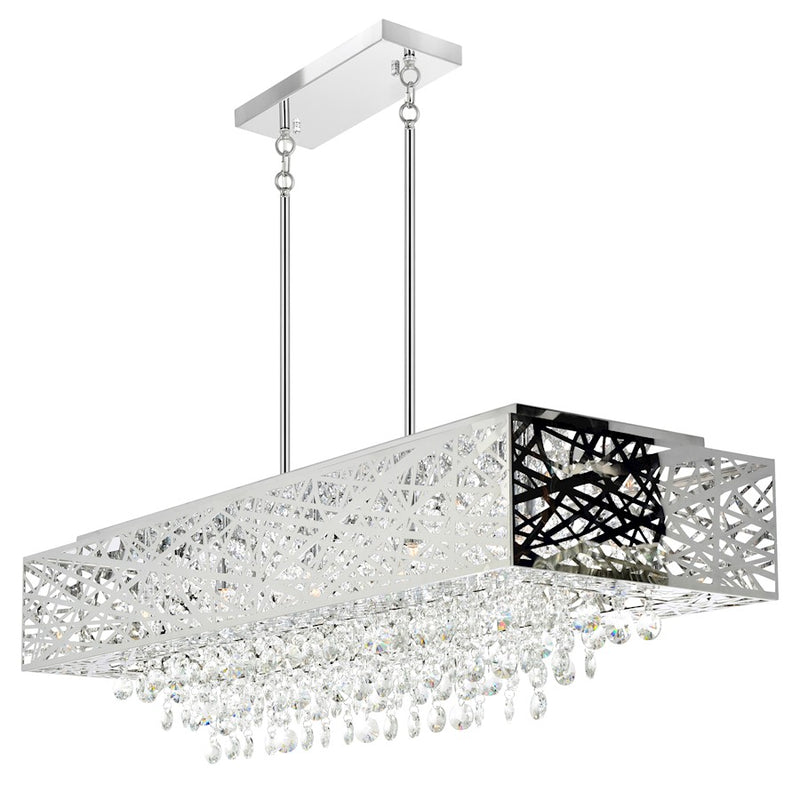 CWI Eternity 16 Light Drum Shade Chandelier, Chrome