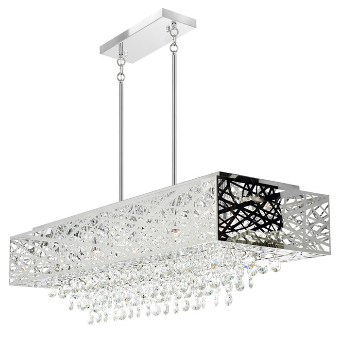CWI Eternity 16 Light Drum Shade Chandelier, Chrome