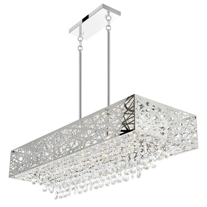 CWI Eternity 16 Light Drum Shade Chandelier, Chrome