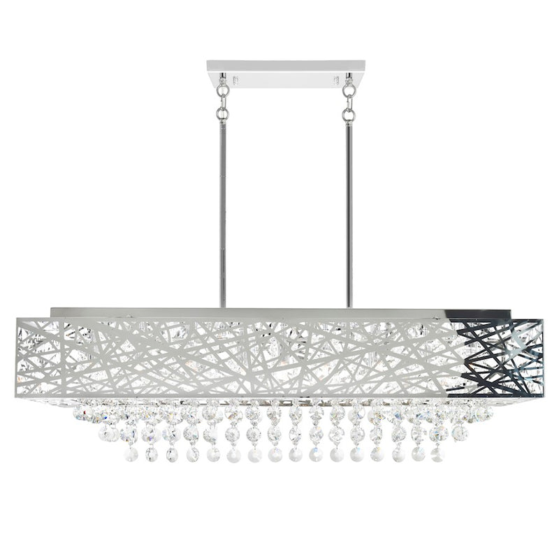 CWI Eternity 16 Light Drum Shade Chandelier, Chrome