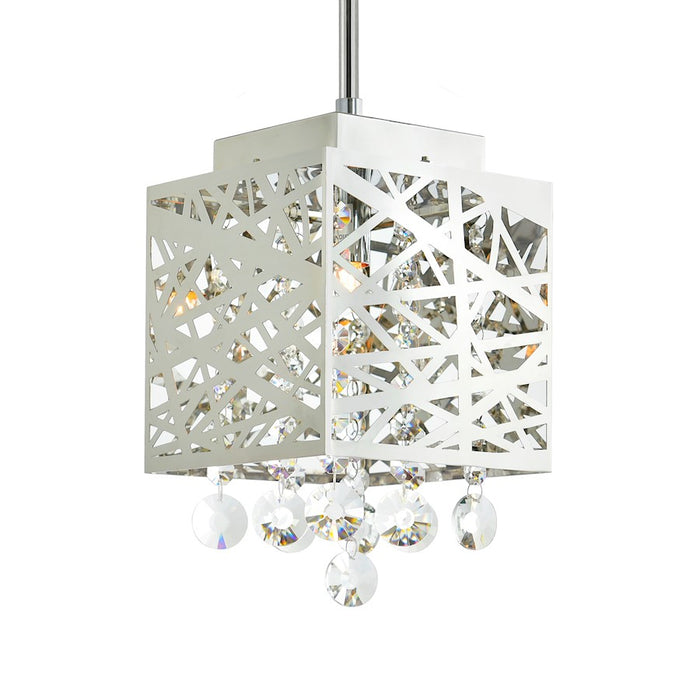 CWI Lighting Eternity 1 Light Drum Shade Mini Pendant, Chrome