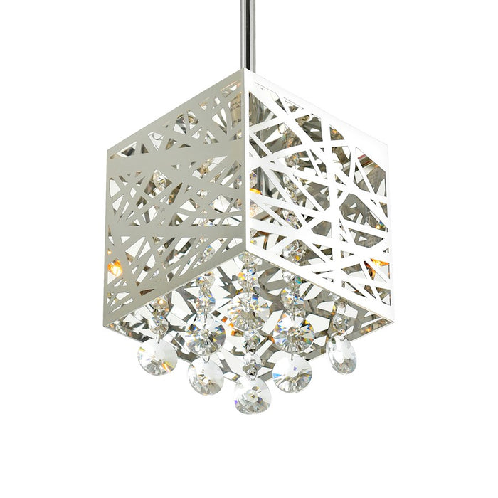 CWI Lighting Eternity 1 Light Drum Shade Mini Pendant, Chrome