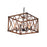 CWI Marini 4 Light Drum Shade Chandelier, Wood Grain Brown