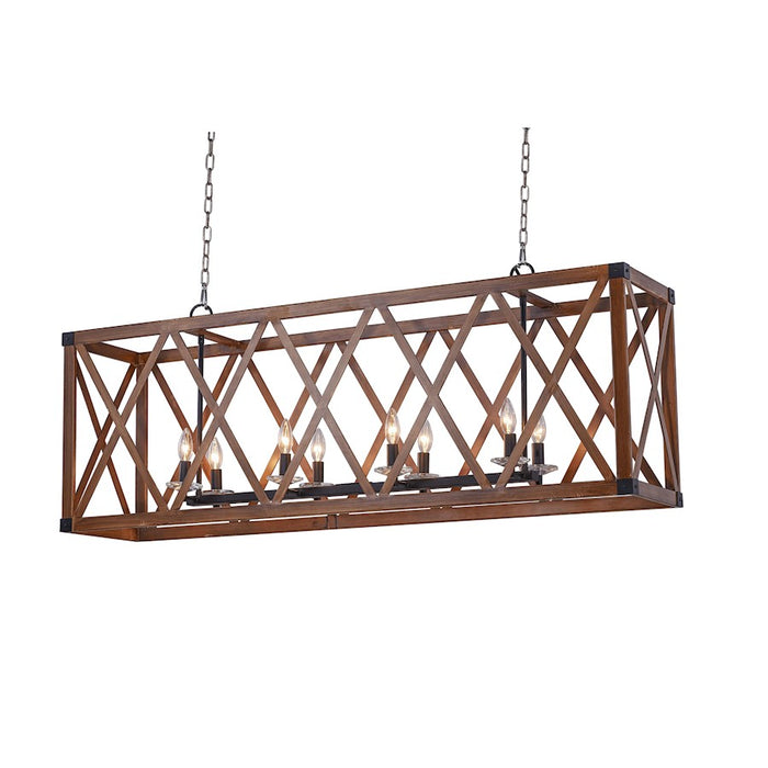 CWI Lighting Marini 8 Light Chandelier, Wood Grain Brown - 1033P51-8-230