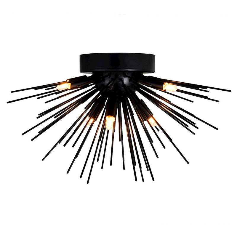 CWI Lighting Savannah 6 Light Flush Mount, Black