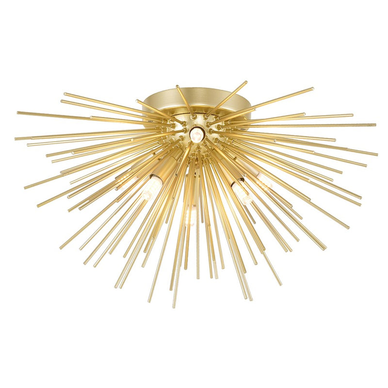 CWI Lighting Savannah 6 Light Flush Mount, Gold Leaf