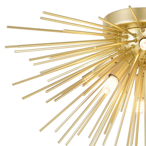 CWI Lighting Savannah 6 Light Flush Mount, Gold Leaf