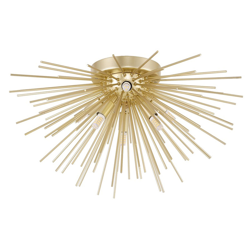CWI Lighting Savannah 6 Light Flush Mount, Gold Leaf